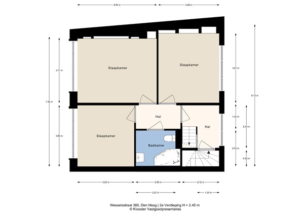 Floorplan - Wesselsstraat 360, 2572 WB Den Haag